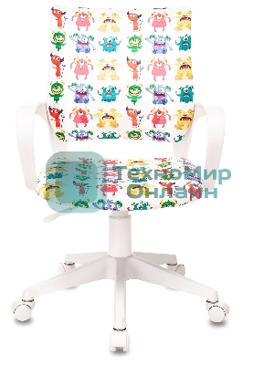 Кресло Бюрократ BuroKIDS 1 W белый, ткань, 120 кг