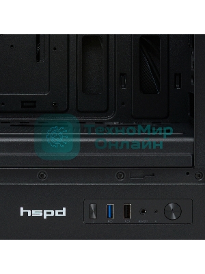 Компьютерный корпус без блока питания HSPD M510, Mesh Mid Tower, черный, TG, 0.5 SPCC, no fans ATX, mATX, mITX 180/280/160мм 1x2.5