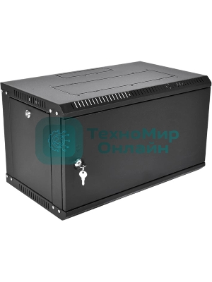 Шкаф телекоммуникационный настенный разборный ЦМО ЭКОНОМ 9U (600 x 350) дверь металл, черный (ШРН-Э-9.350.1-9005)
