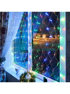Гирлянда Neon-night Сеть с контроллером 1.5х1.5м 150 LED мульти. прозрачный провод 12Вт 220В IP20