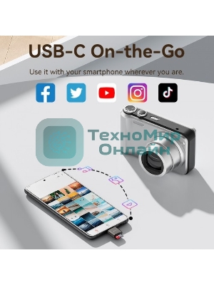 Кард-ридер Vention CLMH0/серый/OTG USB 2.0 CM/MicroSD/USB Type-C/металл