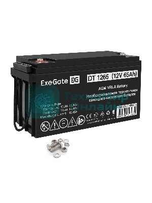 Аккумуляторная батарея ExeGate DT 1265 (12V 65Ah, под болт М6)