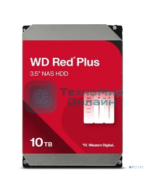 Жесткий диск HDD Western Digital 10Tb, 7200RPM SATA 3.5 Red Plus NAS 512MB buffer