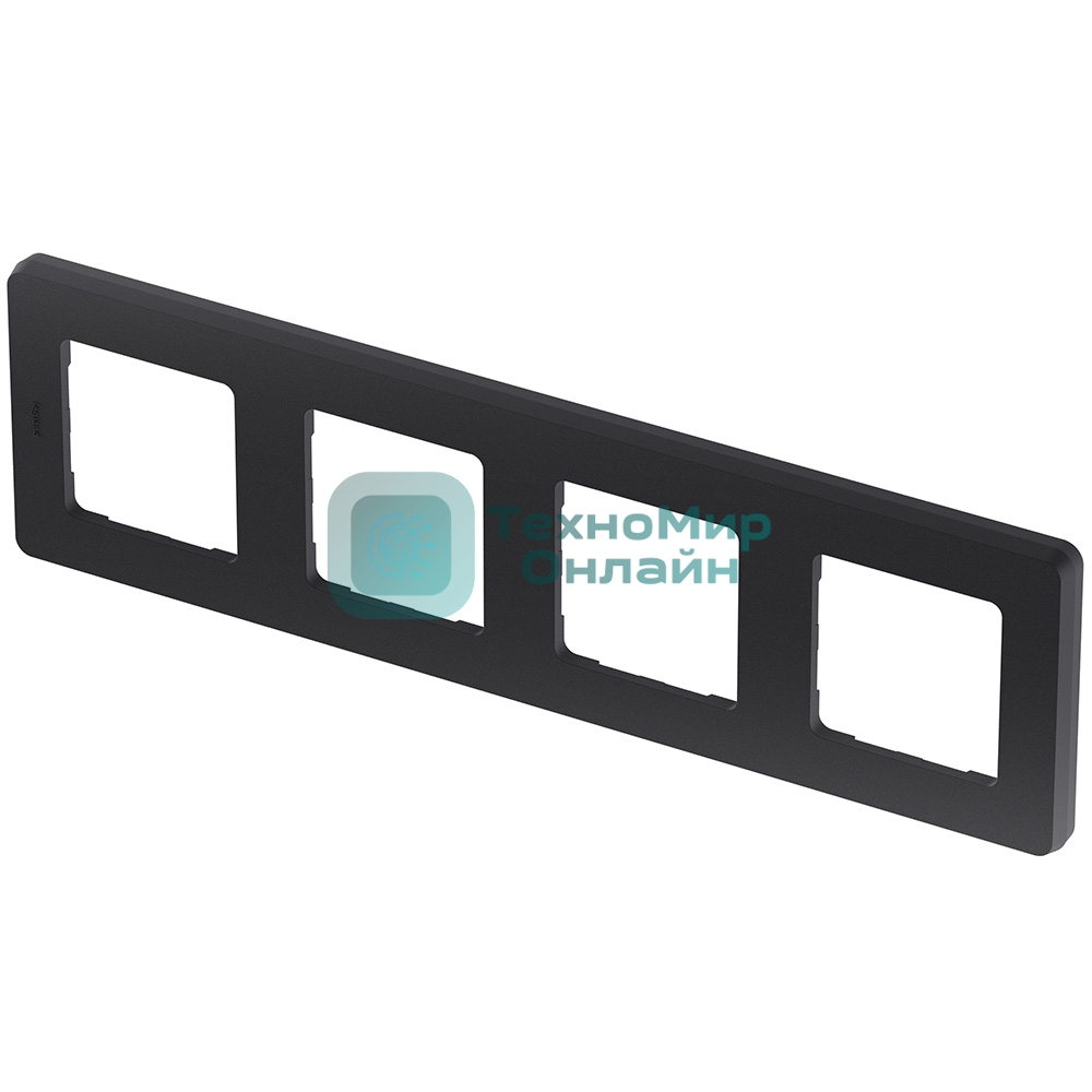 Рамка 4 поста антрацит Inspiria