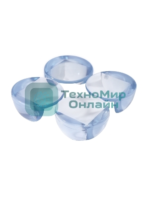 Прозрачные круглые накладки-протекторы для мебели (4.2x4.2x1.5 см). 4 шт.