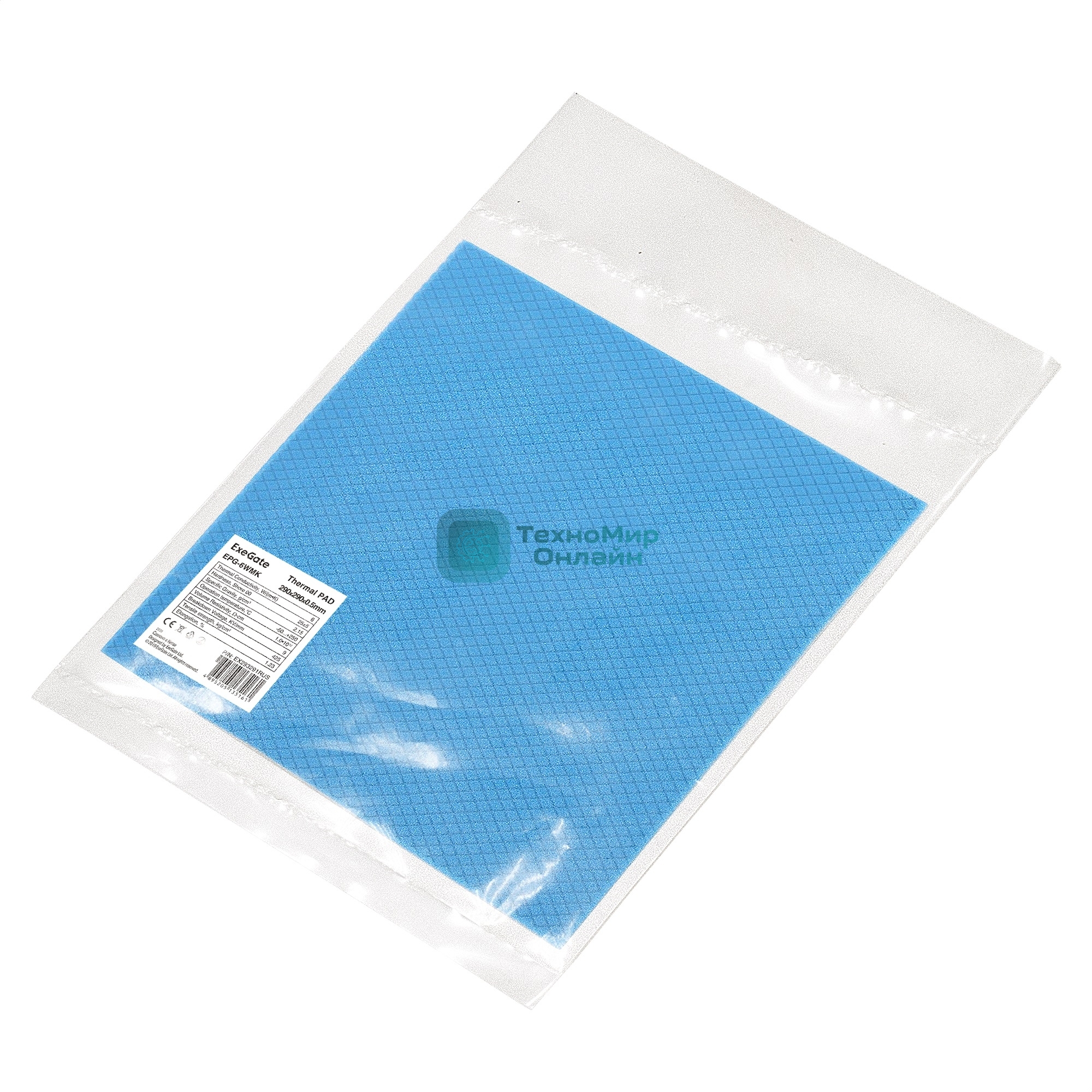 Термопрокладка ExeGate EPG-6WMK (290x290x0.5 мм, 6 Вт/(м•К))