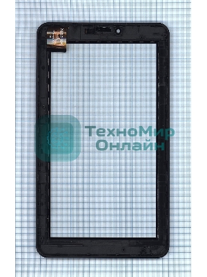 Сенсорное стекло (тачскрин) для Irbis TZ714, черное с рамкой