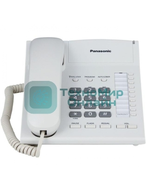 Телефон проводной Panasonic KX-TS2388RUW белый индикатор вызова,повторный набор последнего номера,4 уровня громкости звонка