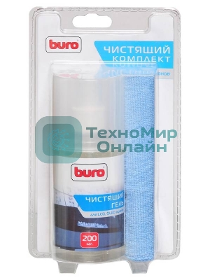 Чистящий набор (салфетки + гель) Buro BU-Glcd (салфетка и гель) для экранов ЖК мониторов блистер 200 мл