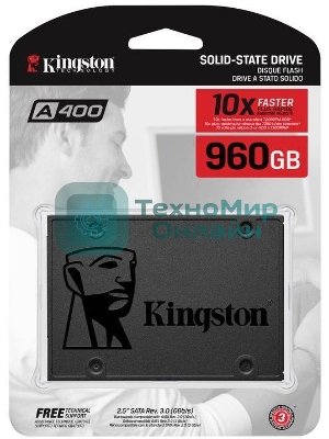 Накопитель SSD Kingston A400, 960Gb, SATA III, 2.5