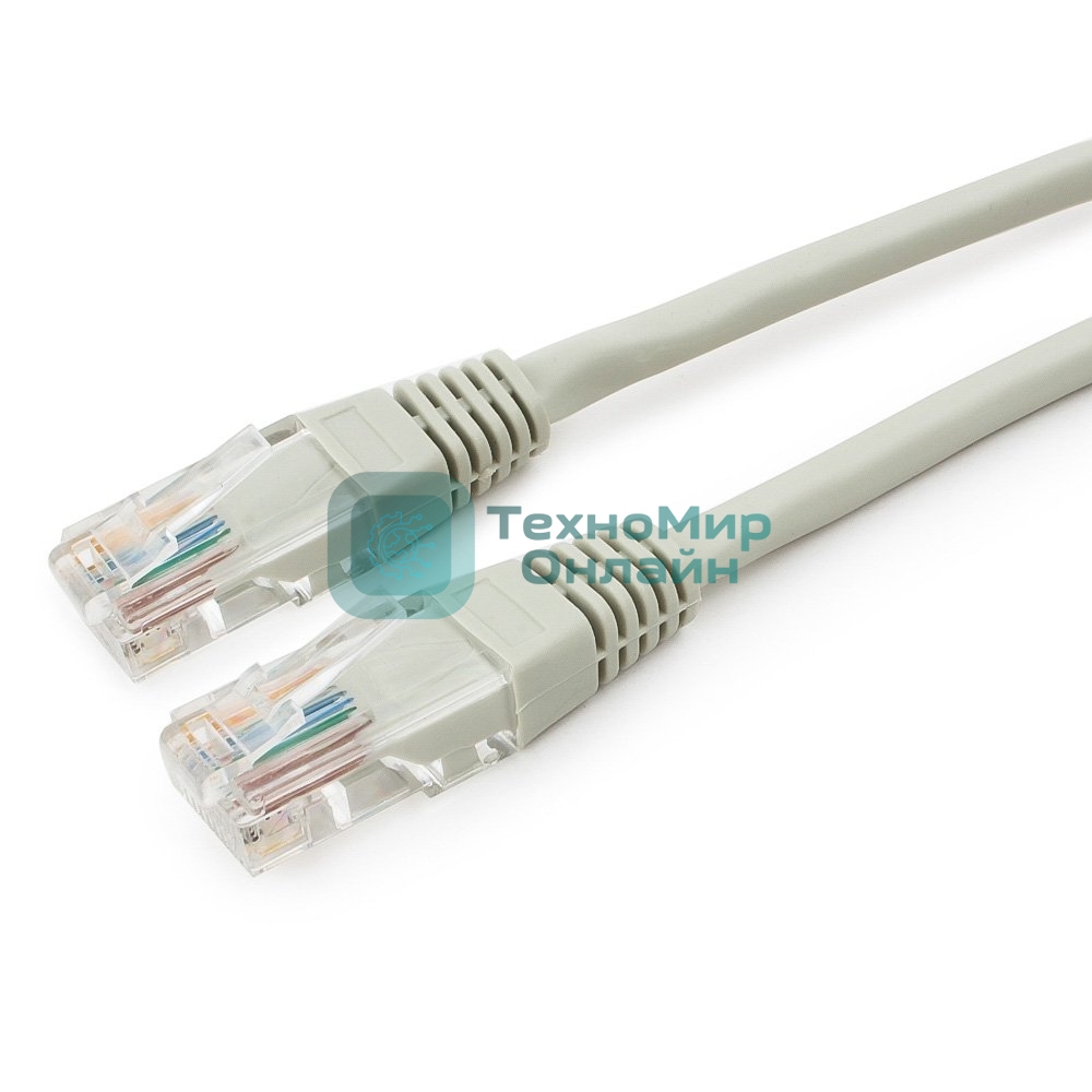 Патч-корд медный UTP Cablexpert PP10-0.25M cat.5, 0.25м, литой, многожильный, серый