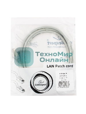 Патч-корд FTP Cablexpert cat.6, 1.5м, литой, многожильный, серый