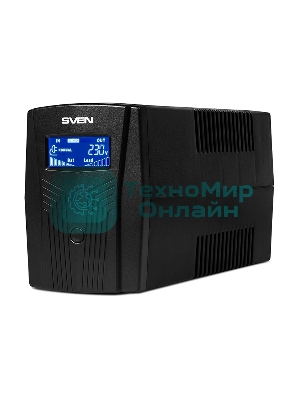 Источник бесперебойного питания SVEN Pro 650 650VA/390W LCD, USB, RJ-45 (2 EURO)