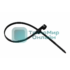 Хомут-стяжкa нейлоновая под винт Rexant 200x4,3 мм, черная, упаковка 100 шт.