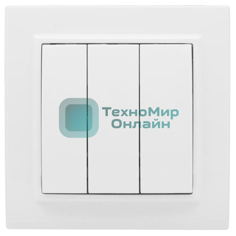 Выключатель 3-кл. СП Минск 10А белый Basic EKF ERV10-024-10