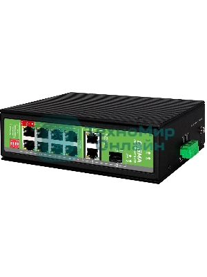 Коммутатор Digma DSP408F-2G1S-300 (L2) 8x100 Мбит/с 2x1 Гбит/с 1SFP 8PoE 8PoE+ 1PoE++ 300W неуправляемый