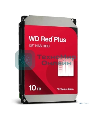 Жесткий диск HDD Western Digital 10Tb, 7200RPM SATA 3.5 Red Plus NAS 512MB buffer