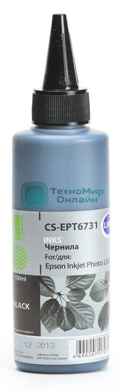 Чернила Cactus CS-EPT6731 черный (100мл) Epson L800