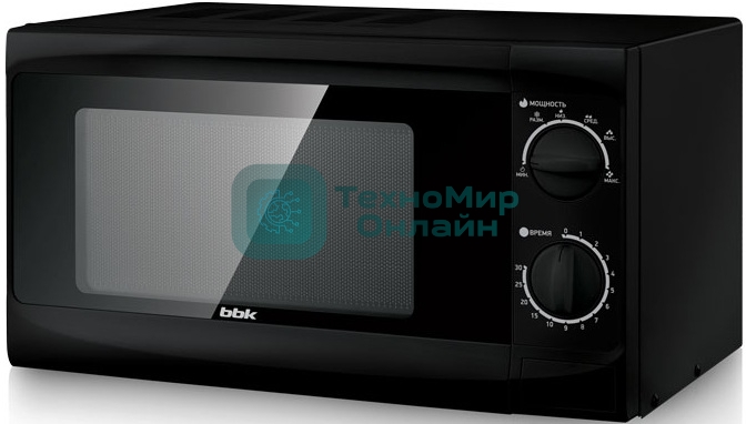 Микроволновая печь BBK 20MWS-706M/B черный, 20 л, 700 Вт, переключатели - поворотный механизм
