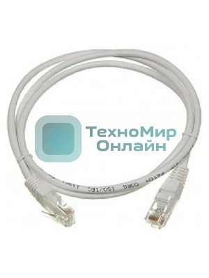 Патч-корд LANMASTER UTP TWT-45-45-1.0-GY вилка RJ-45-вилка RJ-45 cat.5е 1м серый ПВХ (уп.:1шт)