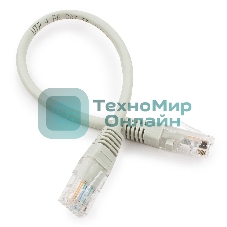 Патч-корд медный UTP Cablexpert PP10-0.25M cat.5, 0.25м, литой, многожильный, серый