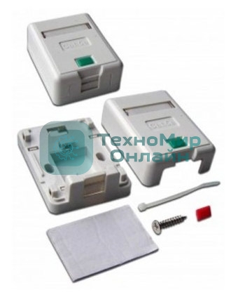 Коробка Lanmaster LAN-SA1/S-WH Keystone RJ45 кат.5e белый