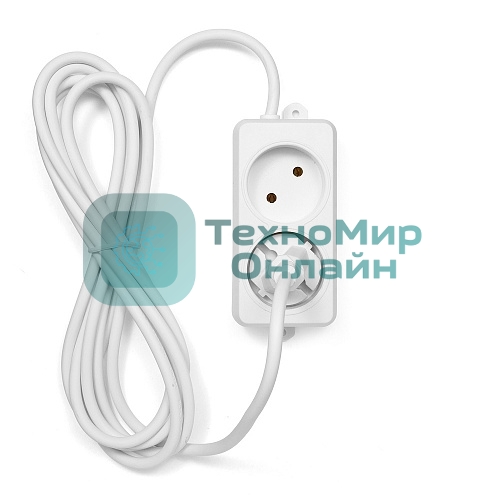 Удлинитель Гарнизон <3 м> белый (2 розетки, 10А, EL-NL2-W-3)