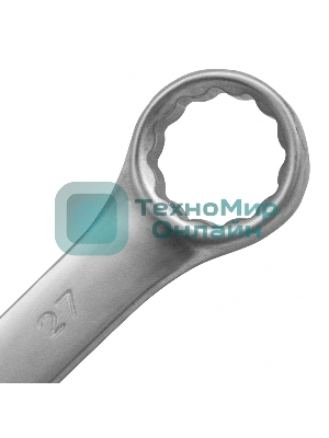 Ключ комбинированный Matrix 27 мм, CrV, матовый хром