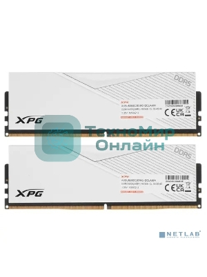 Оперативная память XPG Lancer, DDR5, 32GB (2x16GB), 6000MHz, CL30, DIMM, с радиаторами, белый