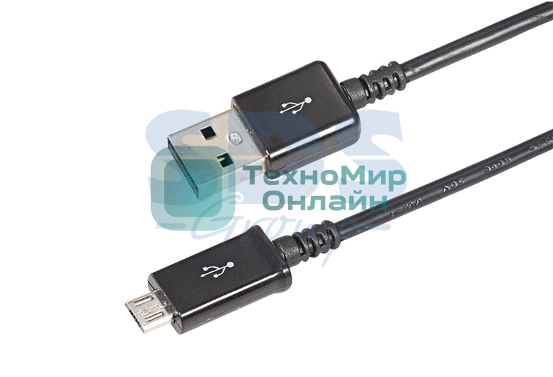 Кабель Rexant USB кабель microUSB длинный штекер 1М черный