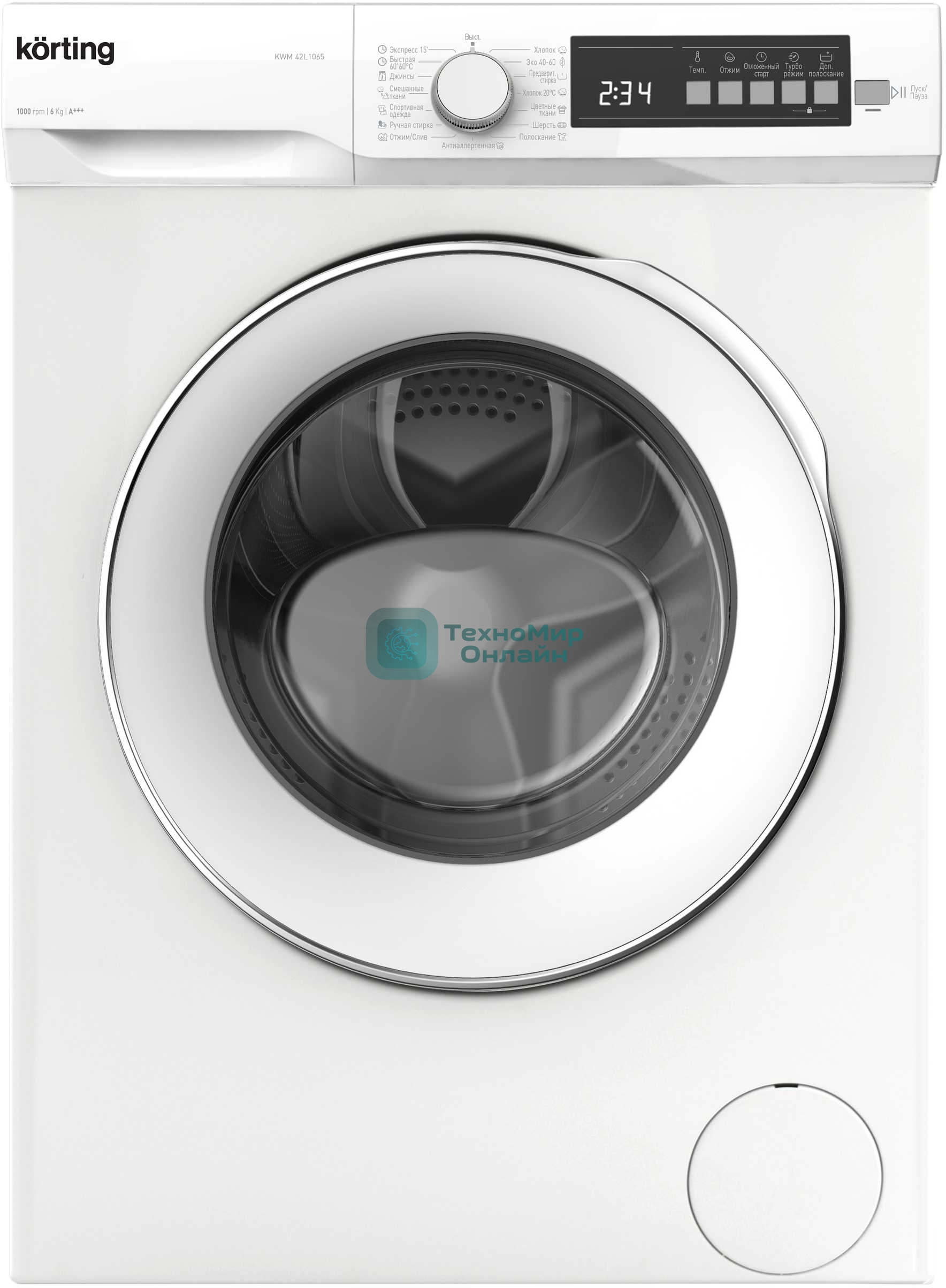 Стиральная машина Korting KWM 42L1065 белый, загрузка фронтальная 6 кг, 1000 об/мин., класс: А+++