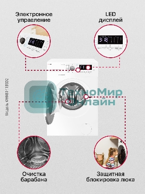 Стиральная машина Hansa WHN8141BSD2 белый загр. фронтальная макс.: 8 кг 1400 об/мин класс: А+++