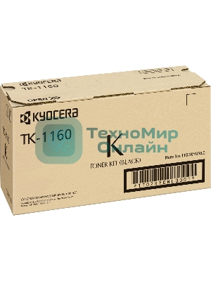 Картридж лазерный Kyocera TK-1160 (1T02RY0NL0) черный для P2040dn/P2040dw 7200 стр.