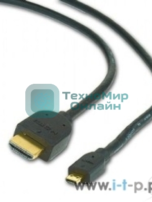 Кабель Cablexpert HDMI-micro HDMI CC-HDMID-6, 19M/19M, v2.0, медь, позол.разъемы, экран, 1.8м, черный, пакет