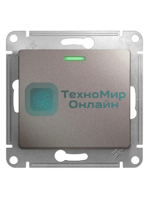 Механизм выключателя 1-кл. СП Glossa сх. 1а 10А IP20 10AX с подсветкой платина SchE GSL001213