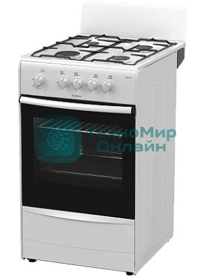Плита газовая Darina A 3001 W белый/черный, конфорок 4 шт, духовка 50 л, 50 см x 85 см x 56 см