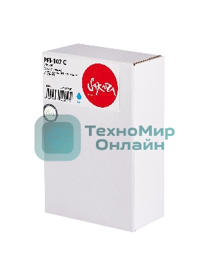 Картридж струйный Sakura 6706B001 (PFI-107 C) для Canon, голубой, 130 мл.