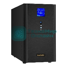Источник бесперебойного питания (инвертор, синус, для котла) ExeGate SineTower SZ-3000.LCD.AVR.3SH.1C13.RJ.USB 3000VA/2400W, чистая синусоида, LCD дисплей, AVR, 3хSchuko+1хC13, RJ45/11, USB, линейно-интерактивный, внешняя батарея 48В до 250А·ч ( поставляется отдельно), черный