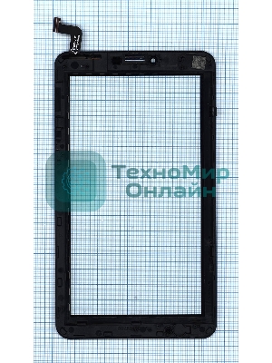 Сенсорное стекло (тачскрин) для Irbis TZ70, черное с рамкой