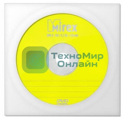 Диск DVD-R Mirex 4.7 Gb, 16x, Бум.конверт (1), (1/150/600)