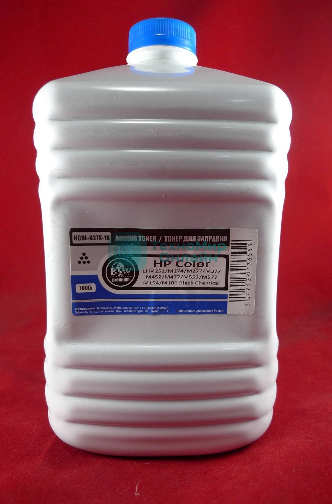 Тонер HP Color LJ M252/M274/M277/M377/M452/M477/M553/M577/M154/M180 (CF400/CF410/CF360/CF510/CF530) Black химический (кан. 1кг) BW Premium фас. Россия