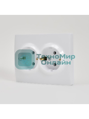 Розетка 2-м СП KARINA термопласт с заземл. белый LEZARD 707-0200-127B