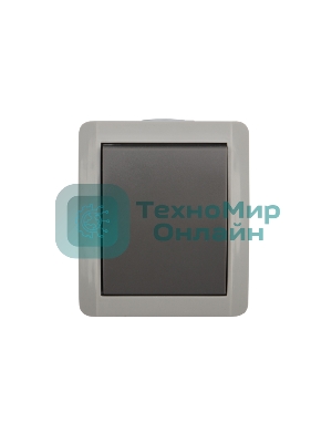 Переключатель проходной Kranz INDUSTRIAL открытой установки, IP54 серый