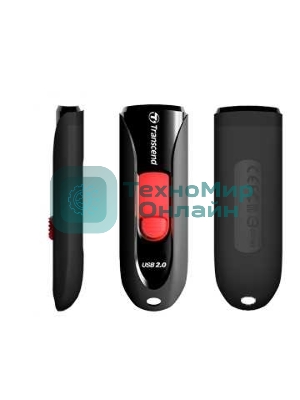 Флешка USB Transcend JetFlash 590 (TS16GJF590K), 16Gb, USB 2.0, R/W 15/5 черный/красный