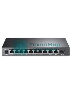 Коммутатор TP-Link 8-port 10/100Mbps Unmanaged PoE switch, 2 Gb RJ45 + 1 Gb SFP uplinks, PoE budget up to 124W