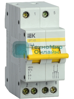 Выключатель-разъединитель трехпозиционный 2п ВРТ-63 25А ИЭК MPR10-2-025
