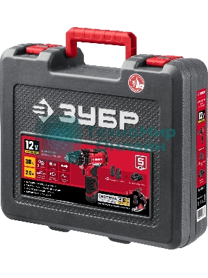 Дрель-шуруповерт аккумуляторная ЗУБР ДШЛ-125-22, Аккумуляторная, 12В, 2 АКБ, Кейс