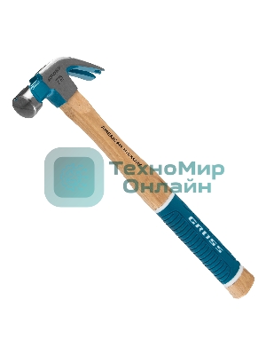Молоток-гвоздодер Gross AMERICAN HICKORY 10414 200 г, угол 45 магнит обрезиненная рукоятка