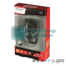 Мышь беспроводная Crown CMM-930W черный, 1600 dpi, радиоканал, USB, кнопки - 4