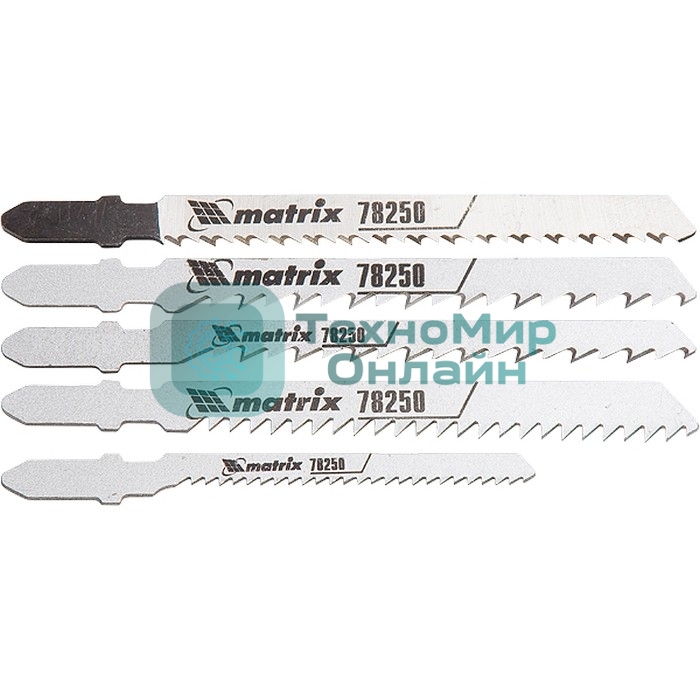 Набор полотен Matrix для электролобзика по дереву, 5шт.